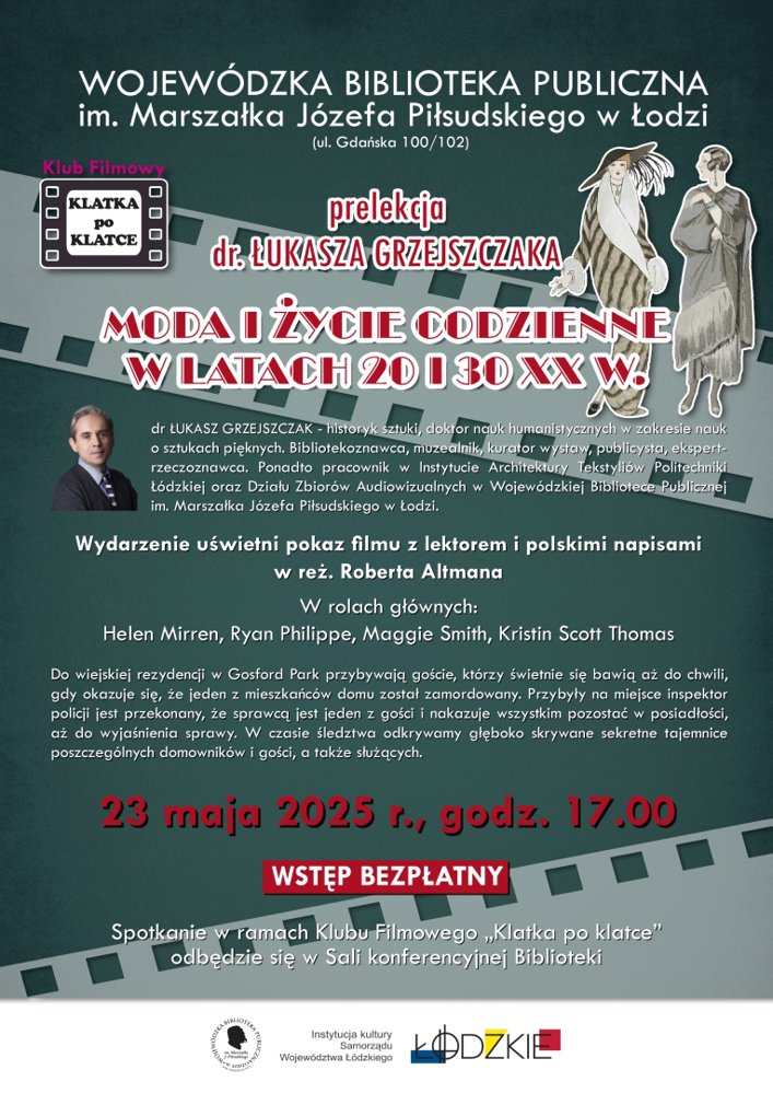 Biblioteczny Klub Filmowy "Klatka po klatce" zaprasza na spotkanie w WBP w Łodzi!